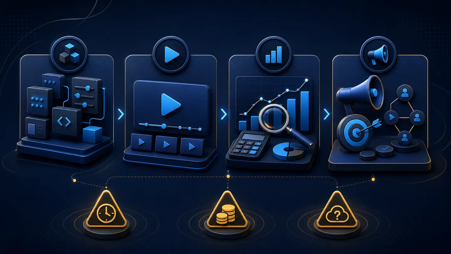 Visual tiles representing software, video lessons, valuation, marketing and risk checks